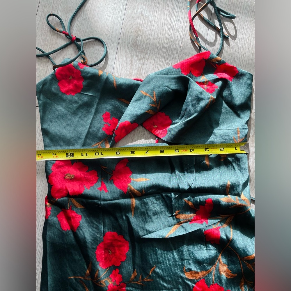 Hello Molly Teal and Red Floral Midi Dress - Picture 7 of 9